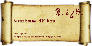 Nuszbaum Ákos névjegykártya